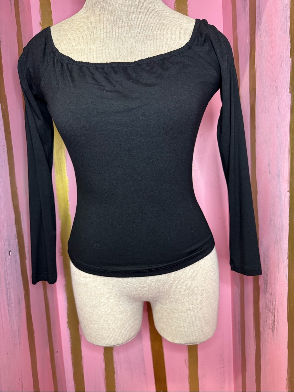 NWT Sourpuss Black Jersey Peasant Blouse